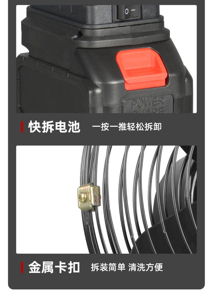 Cross-Border Trade Portable Lithium Battery Fan 8inch Metal Model for Home, Outdoor Camping, Fishing, High Air Volume