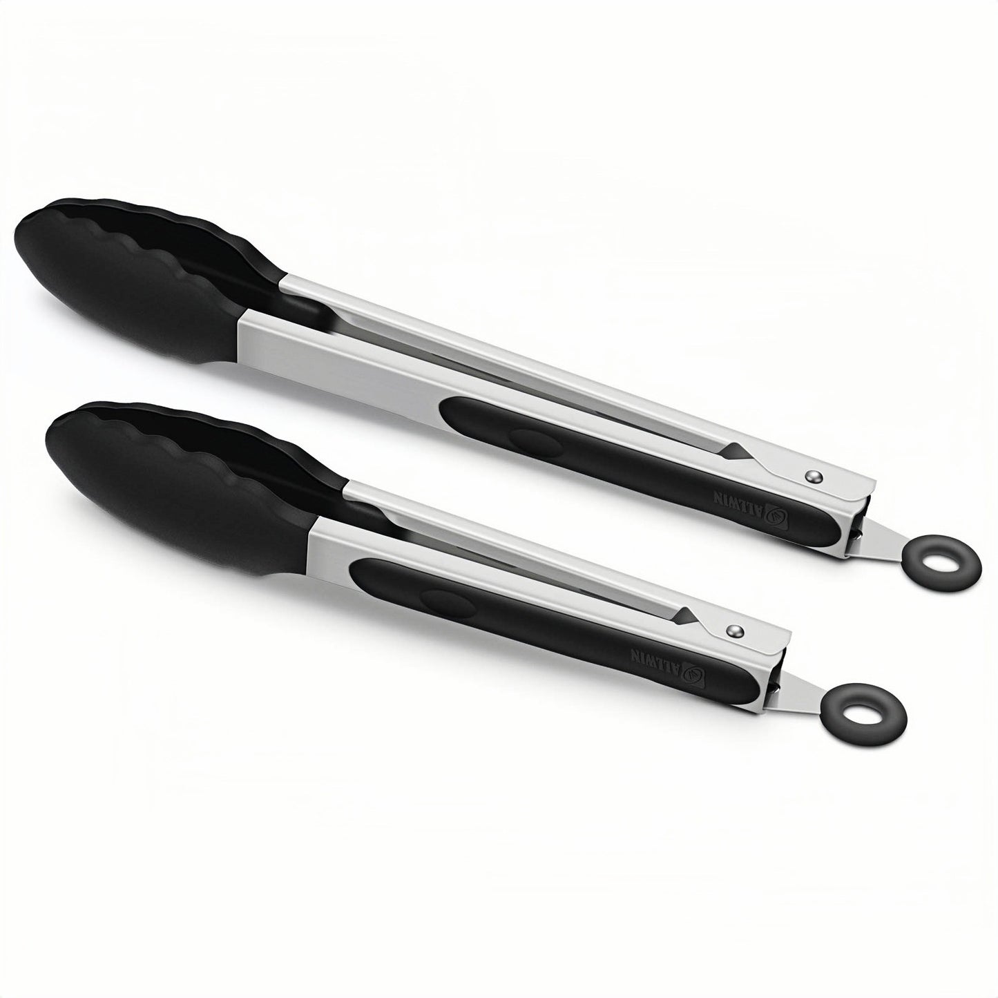 Cross-Border Black Silicone Clip High Temperature Resistant Kitchen Food Frying Stainless Steel Bread Clip Steak Clip Kitchen Food Clip