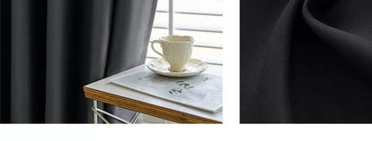 Full Blackout Hook-Type Curtains Finished Rental Room Bedroom Balcony Sunshade Simple Bay Window 2025 New Curtain Cloth