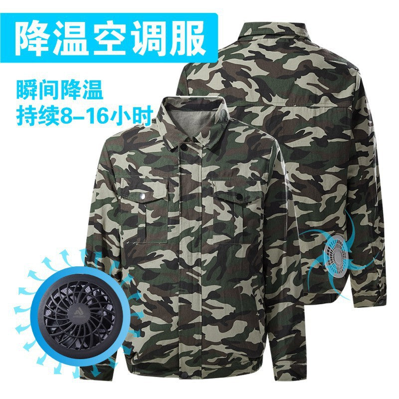 Air-Conditioned Clothing Men's Summer Outdoor Labor Protection Work Clothes Charging Refrigeration Welder High Temperature Heatstroke Prevention Cooling Fan Clothing
