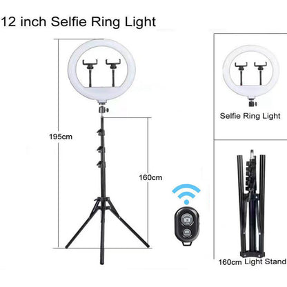 Cross-Border Hot Selling 10inch 12inch Ring Fill Light Photography Live Broadcast Floor Flash Ring Light Set Light
