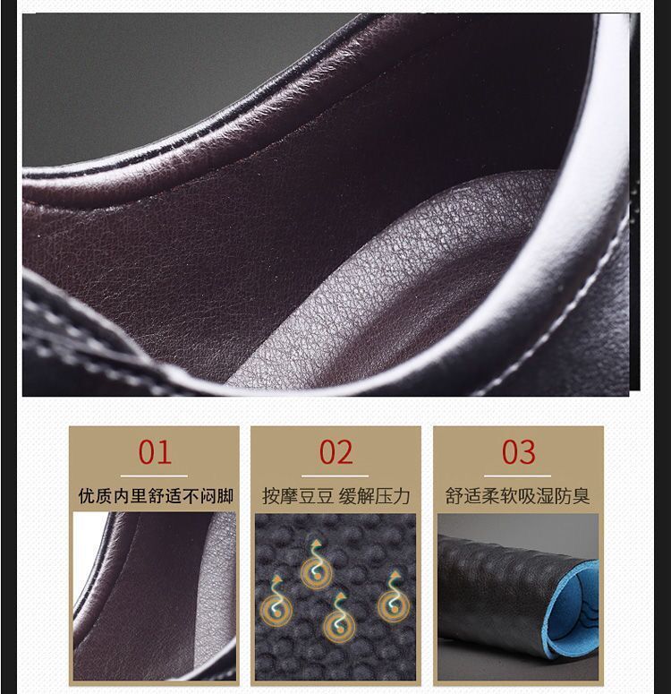 [100% full cowhide] leather shoes men's business formal wear men's leather shoes casual slip-on soft bottom work men's shoes