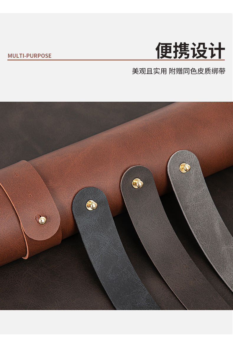 Skin-feeling Crazy Horse Leather Table Mat Leather Pattern Mouse Pad Custom Oversized Office Computer Mat Leather Learning Desk Mat