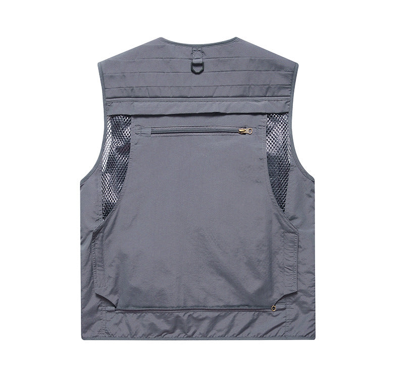 Four Seasons Photography Tooling Multi-Pocket Quick-Dry Vest Safety Waistcoat Logo Printing Men's and Women's Wear