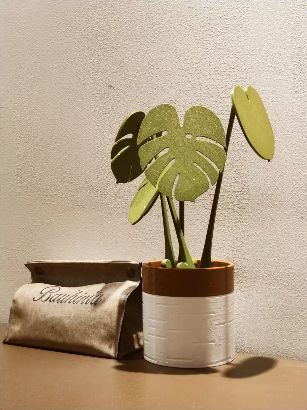 Monstera coaster plant Bamboo Coaster Plant with Magnet 3D Printing Cross-border Explosions