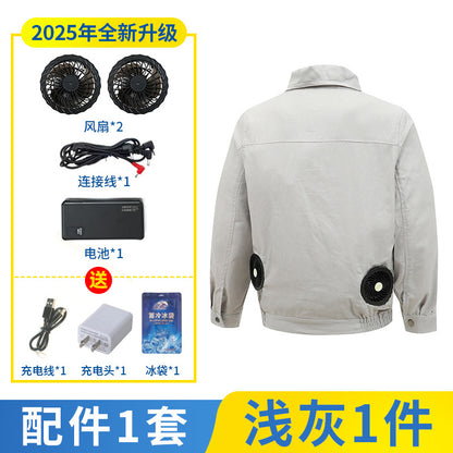 Heatstroke Prevention and Cooling Air Conditioning Clothes Men's Work Clothes Refrigeration with Fan Charging Site Labor Protection Clothes Welder Jacket