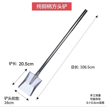 Stainless Steel Shovel Stir-frying Shovel Long Steel Handle Sketch Iron Shovel Kitchenware Hotel Large Sketch Thickened Stainless Steel Sketch