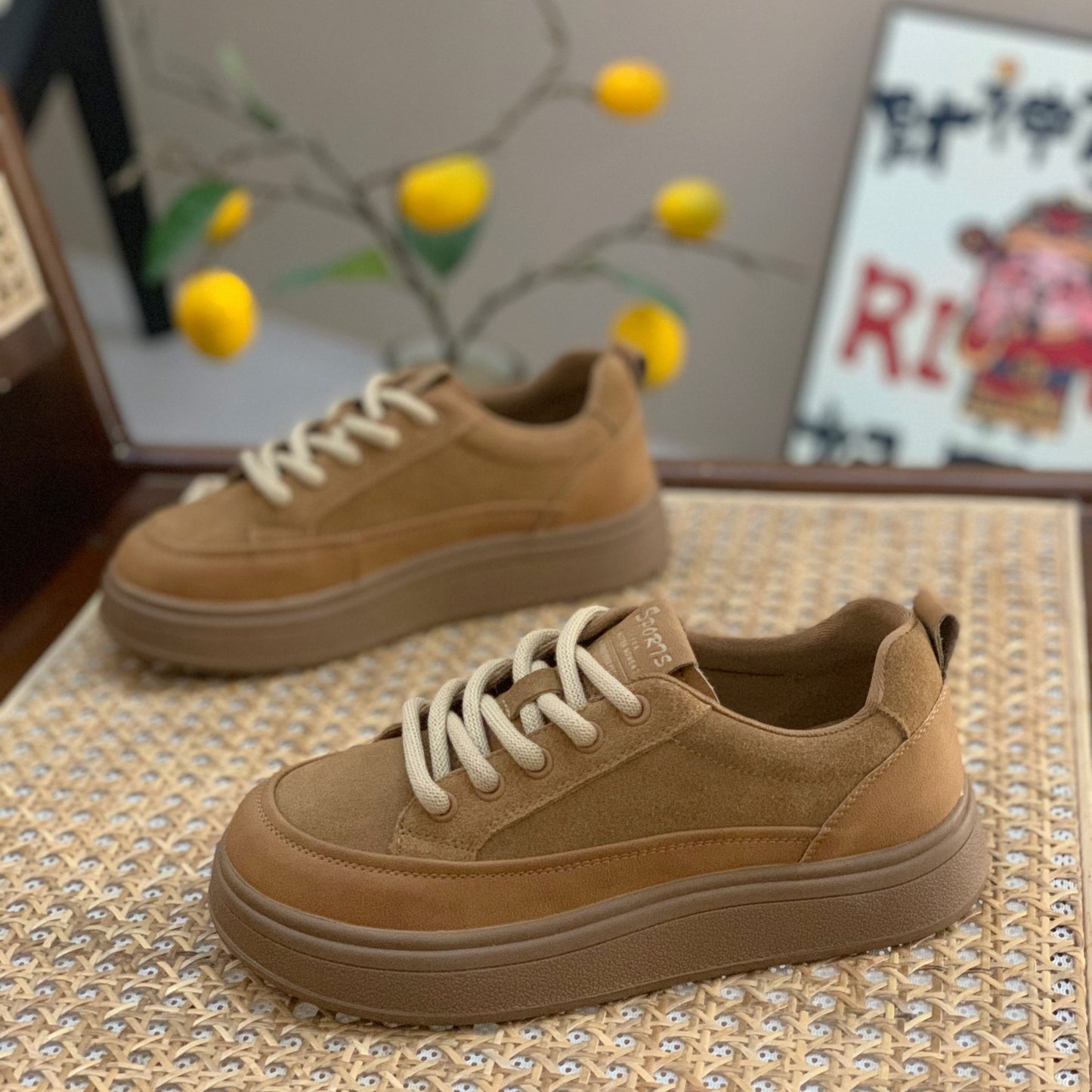 Genuine Leather Retro Sneakers for Women 2025 Spring & Fall New Niche High-Bottom Soft-Soled White Shoes Flats-Soled Sports and Casual Shoes