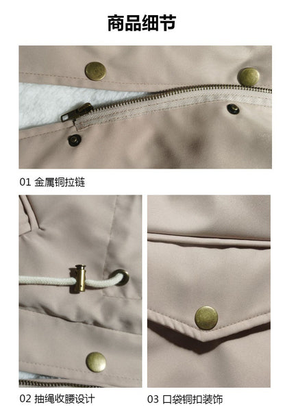 Autumn and Winter Hot Selling Export New Large Size Cotton Outwear Hooded Fur Collar Waist Thickeneded Mid-Length Women's Cotton Outwear