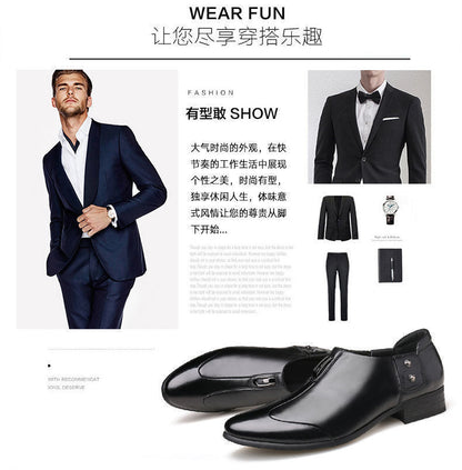 Men's Business Formal Wear Genuine Leather Black Patent Leather Shoes Men's Trendy Shoes for Work Spring and Autumn Korean Style British Pointed Toe Men's Shoes