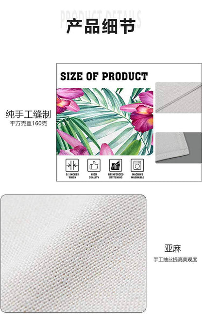 Cross-border New Orchid Table Flag Amazon Digital Printing Home Fabric Decorative Tablecloth Linen Tablecloth Cushion Tea Flag