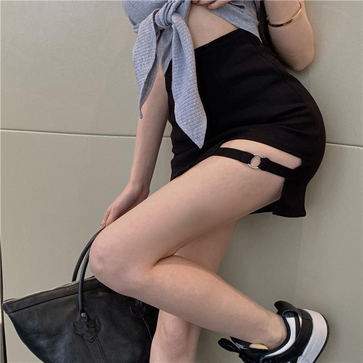 Black Skirt, Hip-Covering Skirt, Female Summer Sexy Sexy Short Skirt, Petite Design, High-Waisted Skirt, Trendy Autumn and Winter