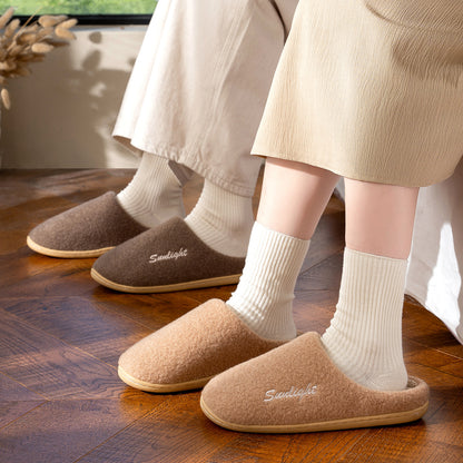 Silent Cotton Slippers for Women, Autumn and Winter 2026 New Model, Indoor Home Warm Plush Massage Detachable Cotton Slippers for Men