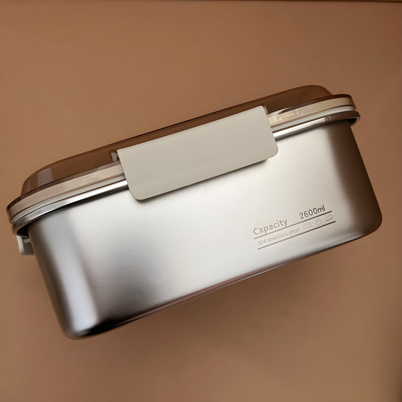 304 Stainless Steel Preservation Box Food Sealed Lunch Box for Microwave Lunch Box Large Capacity Square with Handler