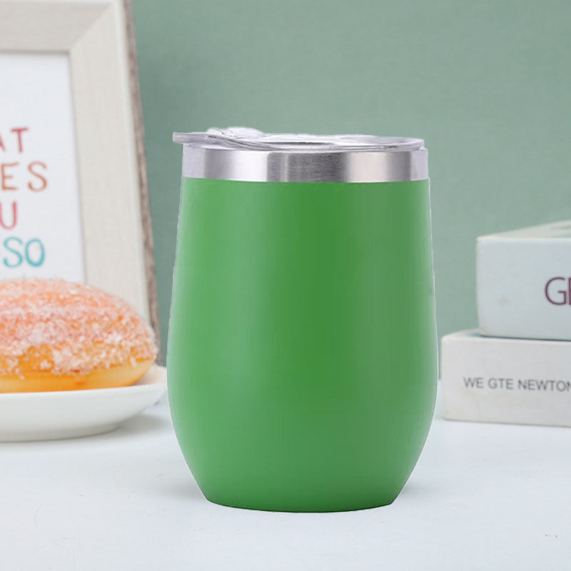 304 Stainless Steel Eggshell Cup Portable Cross-Border U-Shaped Wine Thermos Cup 12oz Cup American Style Wholesale Aviation Cup