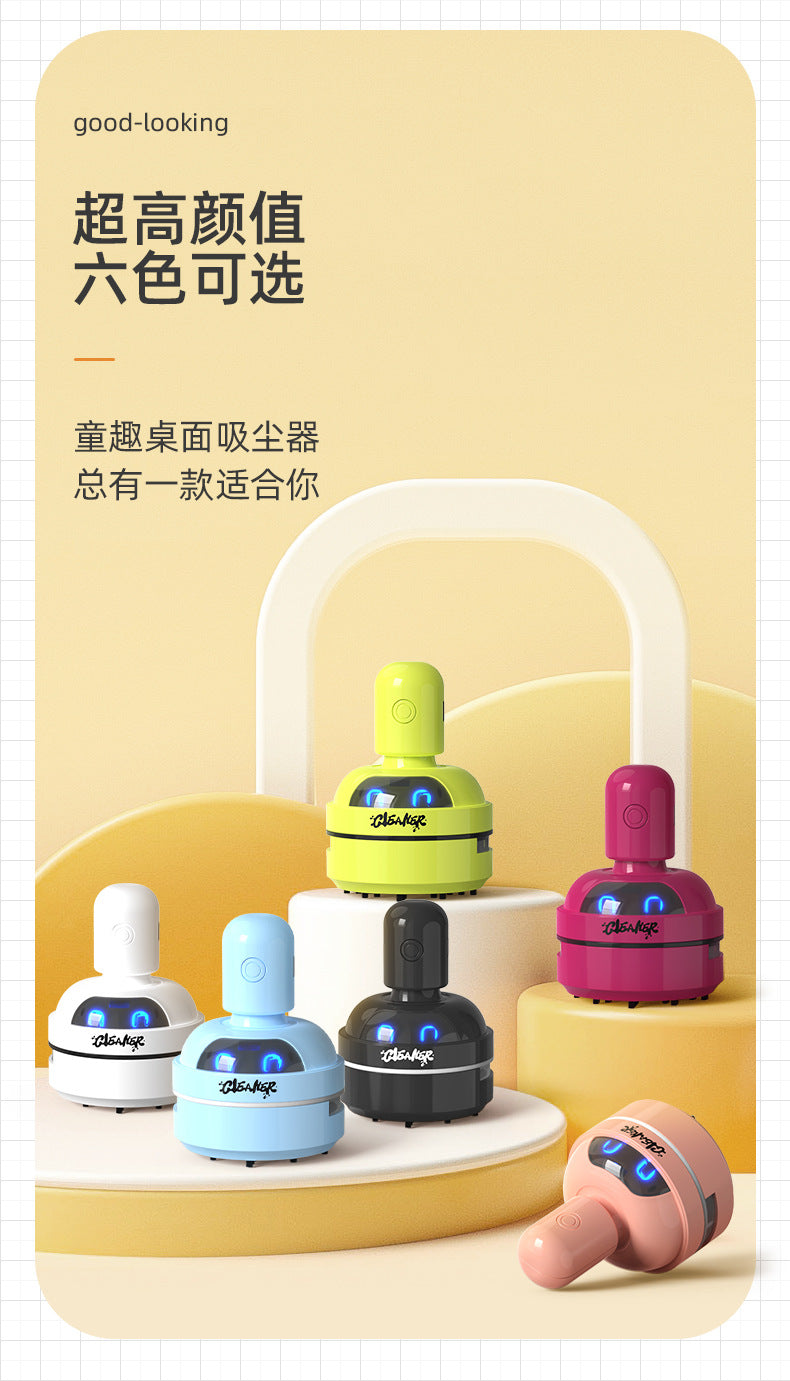 Cross-Border Desktop Vacuum Cleaner Student Mini Handheld Electric Suction Eraser Shavings Children's Cleaning Pencil Shavings Large Suction