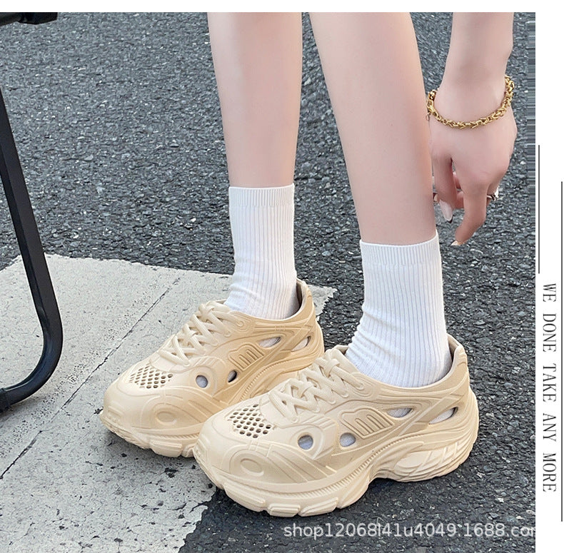 New Style Eva Thickened 5cm Height-Increasing Soft Sole Comfortable Versatile Dad Shoes Outdoor Closed-Toe Sandals for Couples