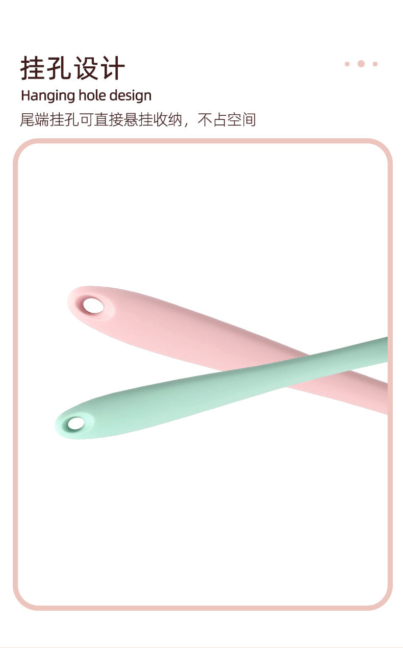 Silicone Soup Spoon Food Grade Long Handle Household Large Soup Spoon High Temperature Resistant Mini Porridge Spoon Frying Spoon Non-stick Cooking Pan Spoon