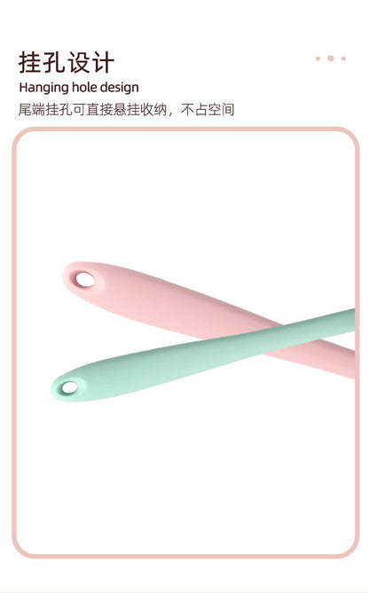 Silicone Soup Spoon Food Grade Long Handle Household Large Soup Spoon High Temperature Resistant Mini Porridge Spoon Frying Spoon Non-stick Cooking Pan Spoon