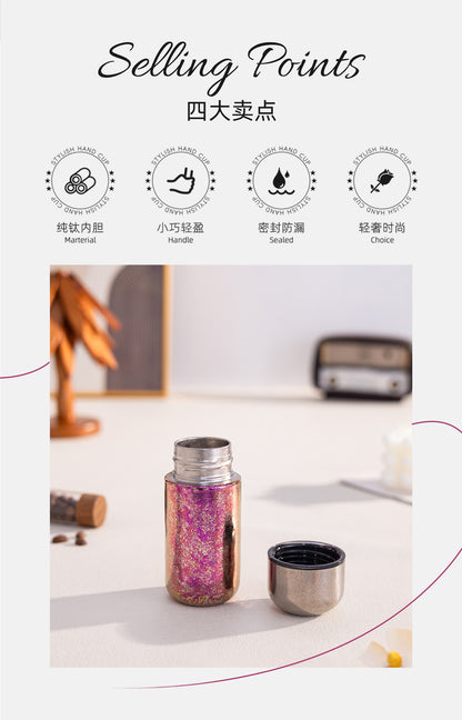 Capsule Bird's Nest Titanium Cup Women's Car Mini Insulated Cup Portable Compact 150ml Pocket Cup Pure Titanium Water Cup