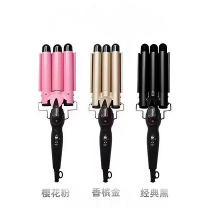 Hot sale three-tube curling iron three-rod curling iron water ripple hairdressing stick egg roll electric splint iron big wave