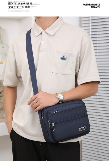 New Men's Coin Purse Casual Large Capacity Chest Bag Multi-layer Large Capacity Shoulder Bag Simple Solid Color Crossbody Bag
