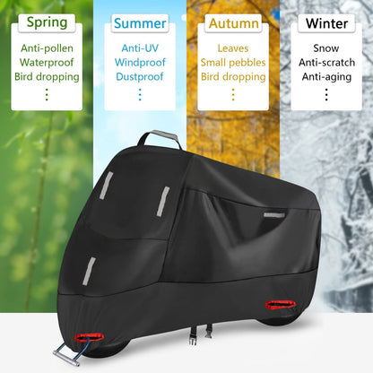 Cross-border 210D motorcycle dust cover Amazon rain-proof sun-proof snow-proof dust-proof reflective strip bicycle