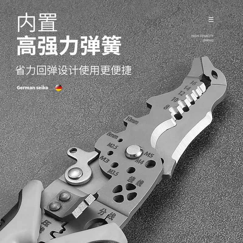 Factory in stock wholesale German elbow wire stripper multi-function electrical pliers wire crimping pliers 12 in 1 wire cutter pliers