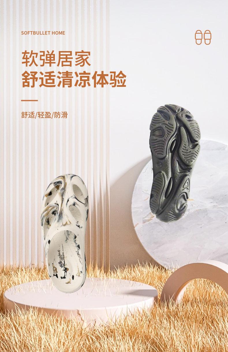 Cross-Border Outdoor Thick-Soled Sandals, Hollow Eva Shaped Water Sandals, Non-Slip Clogs, Men's and Women's Beach Sandals, Slippers