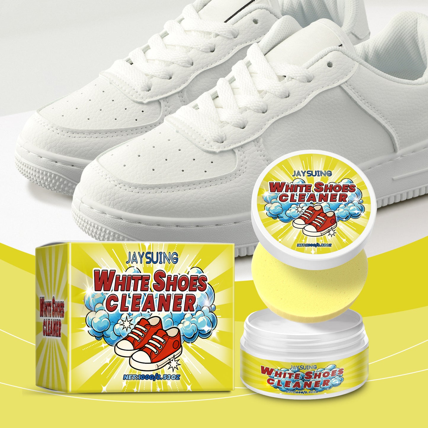 Jaysuing Shoe Cleaning Paste Gentle Cleansing, Removes Dirt, Prevents Dust, Renews Shoes, Universal Cleaning Paste