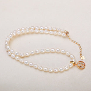 Zhuji jewelry wholesale round freshwater pearl necklace women send mother chain slightly defective real pearl necklace clavicle chain