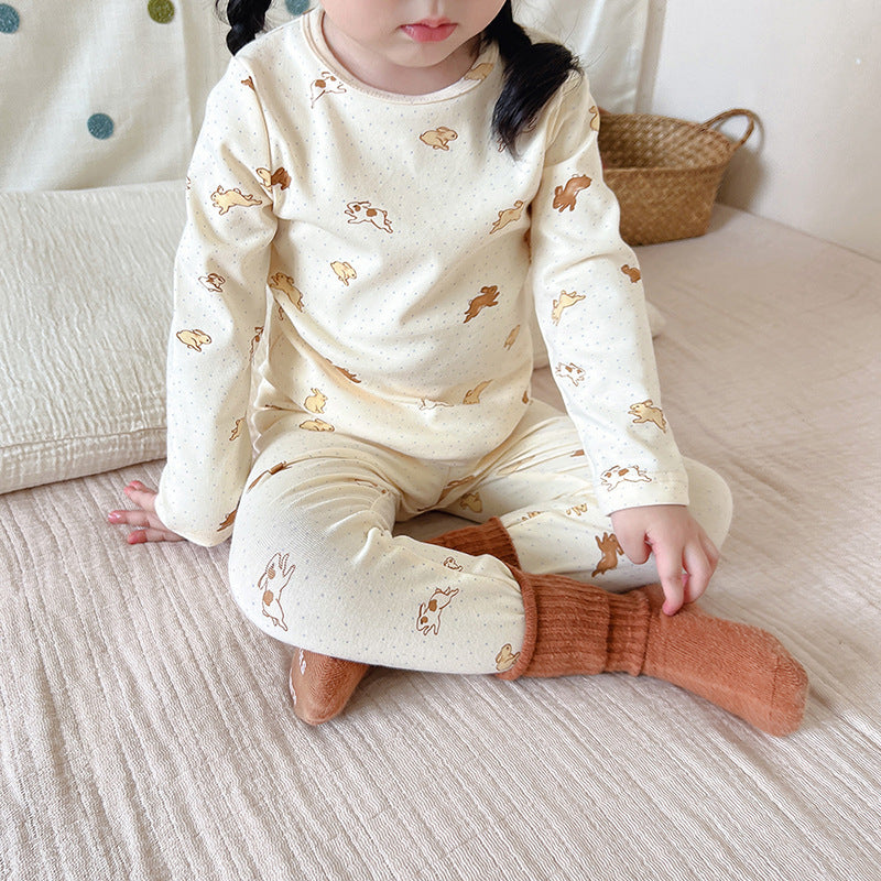 Children's Pajamas, Baby Autumn Clothes and Long Trousers, Kidsren's Home Clothes, Category a Pure Cotton Pajamas for Boys and Girls, Boys' Home Clothes