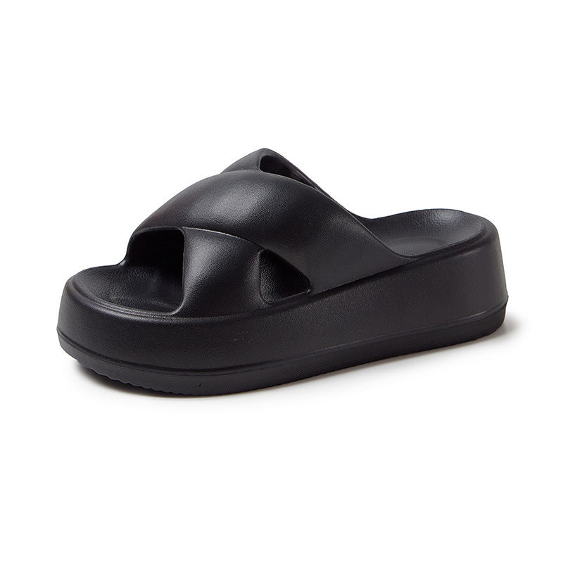 Thick-Soled Sandals for Women's Outer Wear, Fashionable 2024 Summer New Style, Two-Wear Beach Sandals with Holes in the Shoes