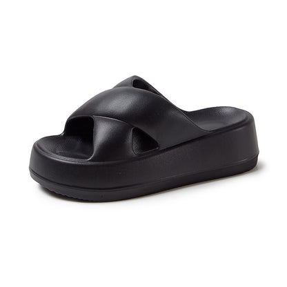Thick-Soled Sandals for Women's Outer Wear, Fashionable 2024 Summer New Style, Two-Wear Beach Sandals with Holes in the Shoes