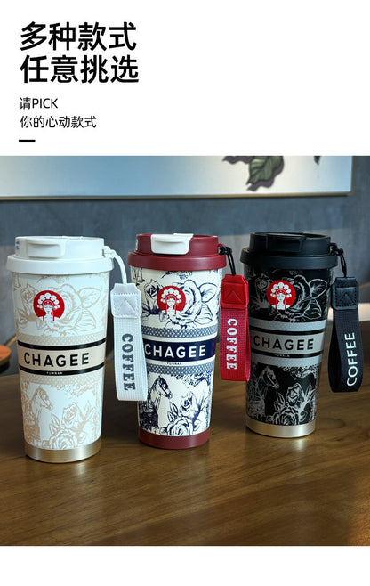 Overlord Tea Ji Tongyi Thermos Cup 316 Stainless Steel Lily-in-the-valley Coffee Cup Portable Car Double Drinking Gift Water Cup