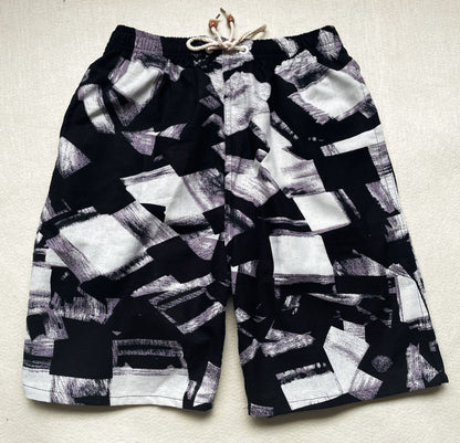 Summer new cotton and linen printed five-point men's beach pants casual sports loose plus size shorts men's thin fashion