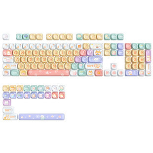 XDA Height Pacha Dog Theme Pattern Yellow Green Keycap Thermal Sublimation Mechanical Keyboard Cap Small Full Set PBT Keycap