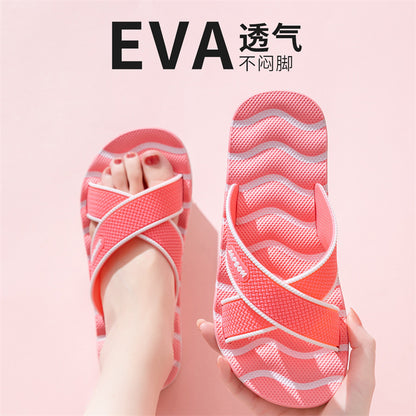 Home Eva Slippers for Women, Non-Slip Bathroom Bathing Slippers for Men, Summer Outdoor Wear, Beach Trendy Slippers, Factory Direct Sales