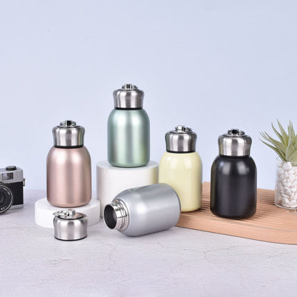 Cross-Border Mini 316 Stainless Steel Chubby Thermos Cup with Ring Flap Pocket Pants Cup Vacuum Double-Layer Portable Cup