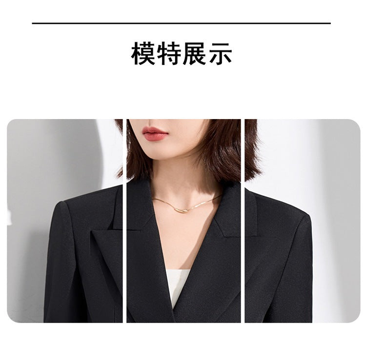 French Hepburn Style Small Black Dress High Sense High Cold Royal Sister Fried Street Small Fragrance Style Pleated Professional Suit dress Summer