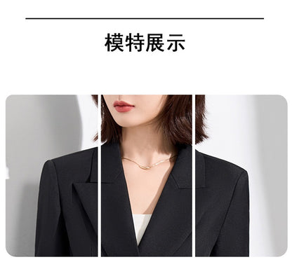 French Hepburn Style Small Black Dress High Sense High Cold Royal Sister Fried Street Small Fragrance Style Pleated Professional Suit dress Summer