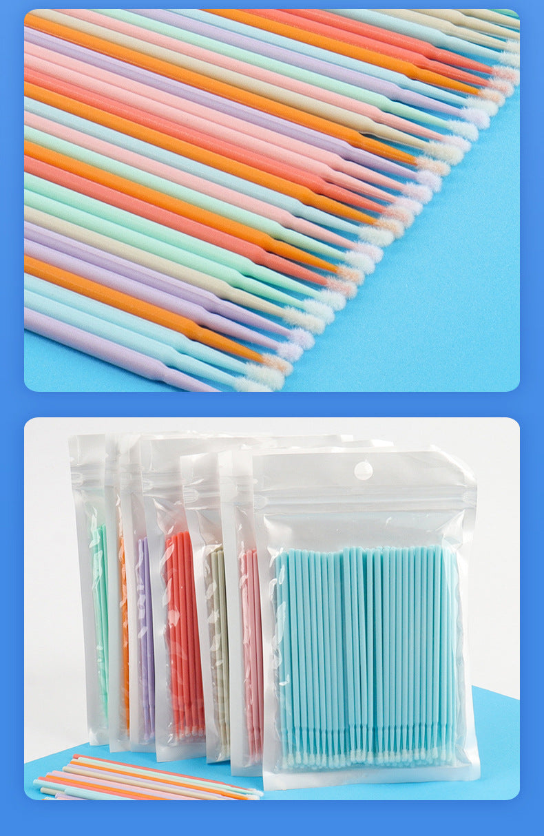 Wholesale New Macaron Color Removal Cotton Swab Grafting Eyelash Cleaning Cotton Stick Eyelash Multifunctional Nano Micro Coater