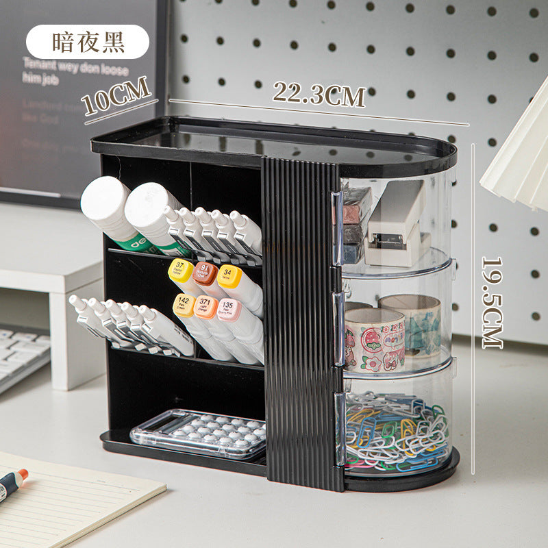 Makeup Brush Storage Box, Dressing Table, Large-Capacity Desktop, High-Looking Brush Pen Holder, Eye Shadow Brush, Eyebrow Pencil, Lipstick Shelf