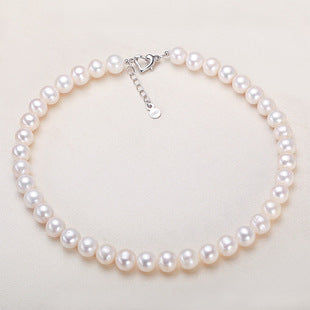 Zhuji jewelry wholesale round freshwater pearl necklace women send mother chain slightly defective real pearl necklace clavicle chain