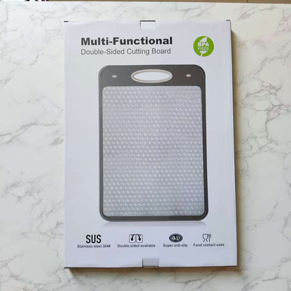 New in stock Amazon Explosions 3D Pattern Stainless Steel Cutting Board Titanium Cutting Board 304 Double-sided Cutting Board