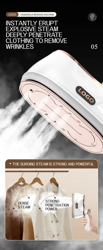 2025 New Ai Smart LED Digital Display Handheld Steam Iron Home Travel Portable Steam Iron 1200W High Power Handheld Hanging Iron