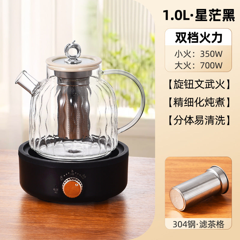 Health Pot Multifunctional Home Office Thickened Glass New Tea Maker Kettle Flower Tea Pot Gift 110V