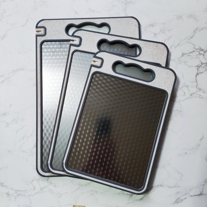 New in stock Amazon Explosions 3D Pattern Stainless Steel Cutting Board Titanium Cutting Board 304 Double-sided Cutting Board