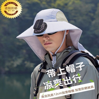 Solar Fan Hat, Summer Shawl, Neck Protection, Sun Protection Hat, Men's Outdoor Fishing and Hiking Hat, New Style Hat