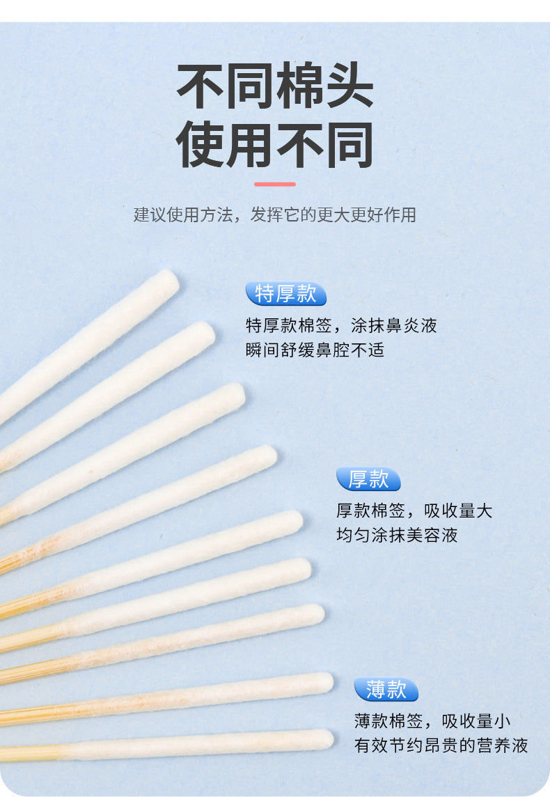 Wholesale Beauty Salon Bamboo Cotton Swabs for Removing Spots, Liquid Application, Ultra-Thin and Thickened Version, 30-Pack Beauty Tools